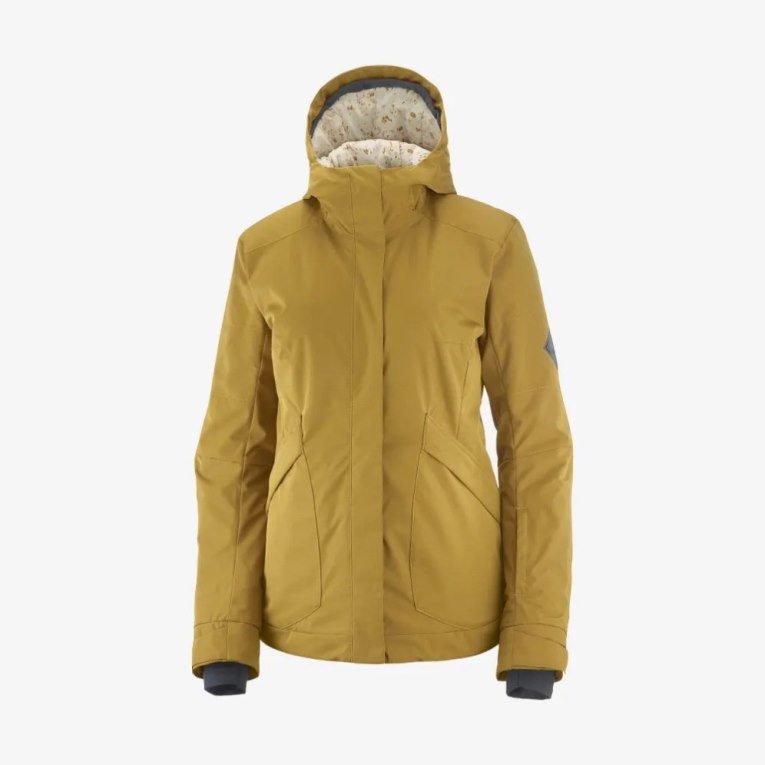 Brown Salomon Snow Rebel Insulated Hoodie Women's Ski Jackets | IE DP2358